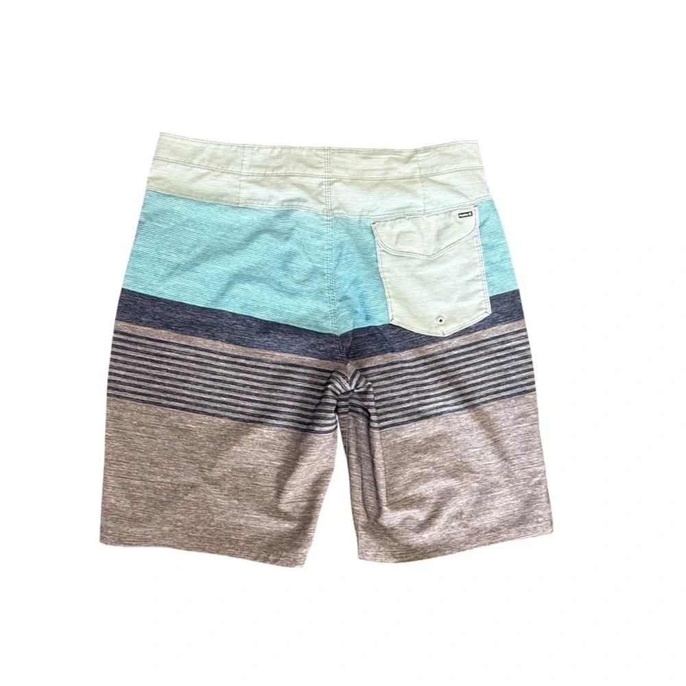 Hurley Board Shorts Men's 34 Blue Gray Swim Trunks‎ Surfer Coastal Vacation Y2K